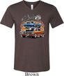 Mens Dodge Blue and Orange Super Bee Tri Blend V-neck