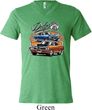 Mens Dodge Blue and Orange Super Bee Tri Blend V-neck