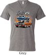 Mens Dodge Blue and Orange Super Bee Tri Blend V-neck