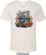 Mens Dodge Blue and Orange Super Bee Tri Blend V-neck