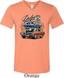 Mens Dodge Blue and Orange Super Bee Tri Blend V-neck