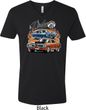 Mens Dodge Blue and Orange Super Bee V-neck