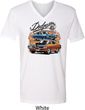 Mens Dodge Blue and Orange Super Bee V-neck