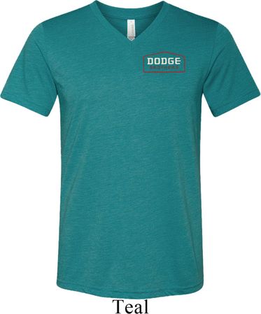 Mens Dodge Brothers Pocket Print Tri Blend V-neck Shirt