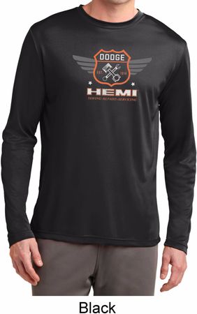 Mens Dodge Garage Hemi Dry Wicking Long Sleeve Shirt