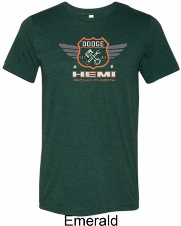 Mens Dodge Garage Hemi Tri Blend Crewneck Shirt