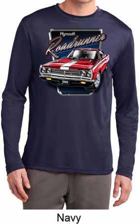 Mens Dodge Plymouth Roadrunner Dry Wicking Long Sleeve Tee T-Shirt