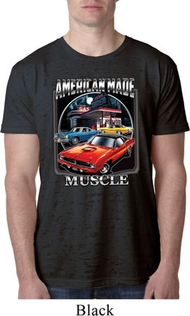Mens Dodge Shirt Chrysler American Made Burnout Tee T-Shirt