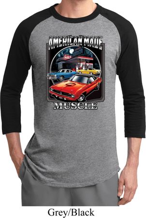Mens Dodge Shirt Chrysler American Made Raglan Tee T-Shirt