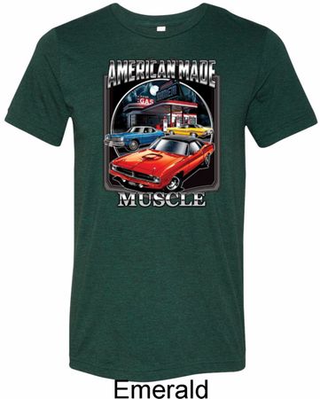 Mens Dodge Shirt Chrysler American Made Tri Blend Crewneck Tee T-Shirt