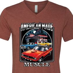 Mens Dodge Shirt Chrysler American Made Tri Blend V-neck Tee T-Shirt Mens Dodge Shirt Chrysler American Made Tri Blend V-neck Tee T-Shirt