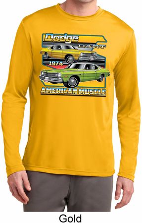 Mens Dodge Shirt Dodge Dart Dry Wicking Long Sleeve Tee T-Shirt