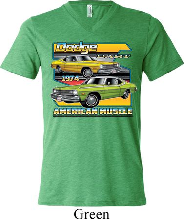 Mens Dodge Shirt Dodge Dart Tri Blend V-neck Tee T-Shirt