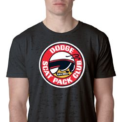 Mens Dodge Shirt Dodge Scat Pack Club Burnout Tee T-Shirt Mens Dodge Shirt Dodge Scat Pack Club Burnout Tee T-Shirt
