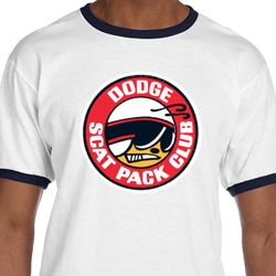Mens Dodge Shirt Dodge Scat Pack Club Ringer Tee T-Shirt Mens Dodge Shirt Dodge Scat Pack Club Ringer Tee T-Shirt