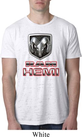 Mens Dodge Shirt Ram Hemi Logo Burnout Tee T-Shirt