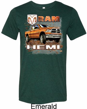 Mens Dodge Shirt Ram Hemi Trucks Tri Blend Crewneck Tee T-Shirt