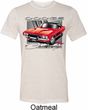 Mens Dodge Shirt Red Challenger Tri Blend Crewneck Tee T-Shirt