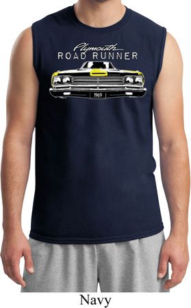Mens Dodge Yellow Plymouth Roadrunner Muscle Shirt