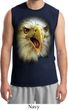 Mens Eagle Shirt Big Eagle Face Muscle Tee T-Shirt