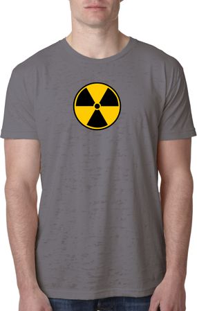 Mens Fallout Shirt Radiation Symbol Burnout Tee T-Shirt