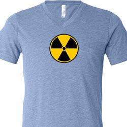 Mens Fallout Shirt Radiation Symbol Tri Blend V-neck Tee Mens Fallout Shirt Radiation Symbol Tri Blend V-neck Tee