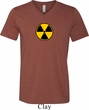 Mens Fallout Shirt Radiation Symbol Tri Blend V-neck Tee