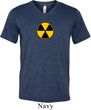 Mens Fallout Shirt Radiation Symbol Tri Blend V-neck Tee
