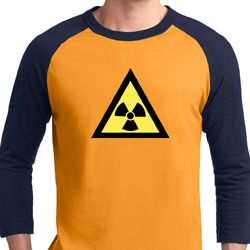 Mens Fallout Shirt Radioactive Triangle Raglan Tee T-Shirt Mens Fallout Shirt Radioactive Triangle Raglan Tee T-Shirt