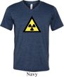 Mens Fallout Shirt Radioactive Triangle Tri Blend V-neck Tee T-Shirt