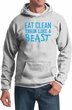 Mens Fitness Hoodie Eat Clean Train Like a Beast Hoody