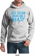 Mens Fitness Hoodie Eat Clean Train Like a Beast Hoody