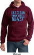 Mens Fitness Hoodie Eat Clean Train Like a Beast Hoody