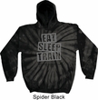 Mens Fitness Hoodie Eat Sleep Train Tie Dye Hoody