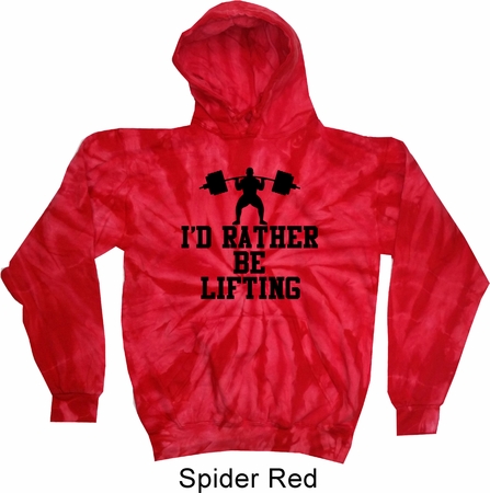 Mens Fitness Hoodie I Rather Be Lifting Tie Dye Hoody