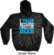 Mens Fitness Hoodie I Train For Beer Tie Dye Hoody