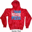 Mens Fitness Hoodie I Train For Pizza Tie Dye Hoody