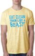 Mens Fitness Shirt Eat Clean Train Like a Beast Burnout Tee T-Shirt