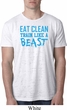 Mens Fitness Shirt Eat Clean Train Like a Beast Burnout Tee T-Shirt
