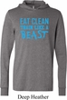 Mens Fitness Shirt Eat Clean Train Like a Beast Lightweight Hoodie Tee