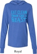 Mens Fitness Shirt Eat Clean Train Like a Beast Lightweight Hoodie Tee