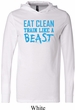 Mens Fitness Shirt Eat Clean Train Like a Beast Lightweight Hoodie Tee