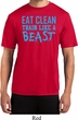 Mens Fitness Shirt Eat Clean Train Like a Beast Moisture Wicking Tee
