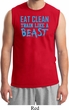 Mens Fitness Shirt Eat Clean Train Like a Beast Muscle Tee T-Shirt