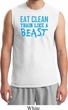 Mens Fitness Shirt Eat Clean Train Like a Beast Muscle Tee T-Shirt