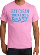 Mens Fitness Shirt Eat Clean Train Like a Beast Organic Tee T-Shirt
