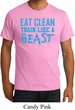 Mens Fitness Shirt Eat Clean Train Like a Beast Organic Tee T-Shirt