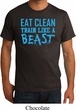 Mens Fitness Shirt Eat Clean Train Like a Beast Organic Tee T-Shirt