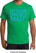 Mens Fitness Shirt Eat Clean Train Like a Beast Organic Tee T-Shirt