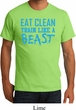 Mens Fitness Shirt Eat Clean Train Like a Beast Organic Tee T-Shirt